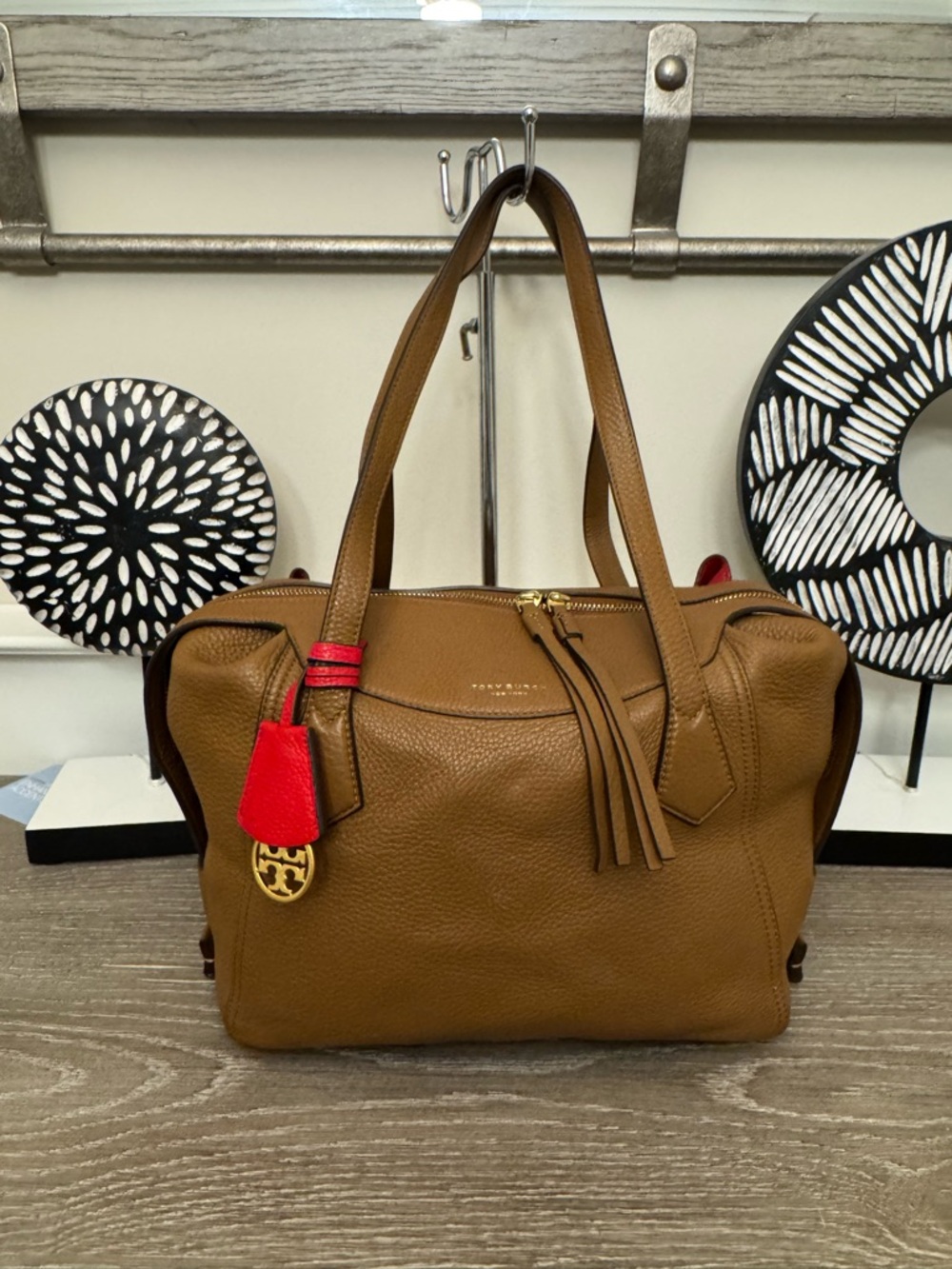 Tory Burch Perry satchel. Used conditions, have some ink marks